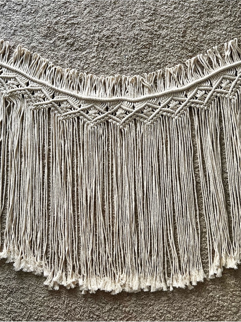 Macramé Crochet Wall Hanging in Natural Cream